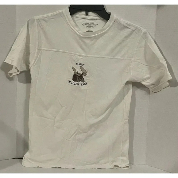 Vintage Maine Wildlife Park ￼Faded Glory‎ Vintage Wash T-Shirt Unisex Size 6/7 - Picture 1 of 5